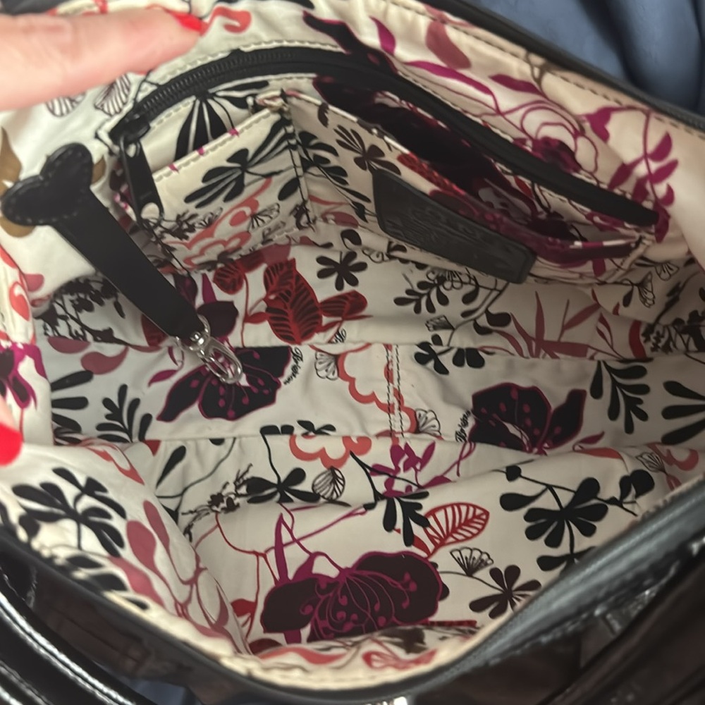 Brighton Black Leather Shoulder Bag with Ruched Design - Picture 4 of 4